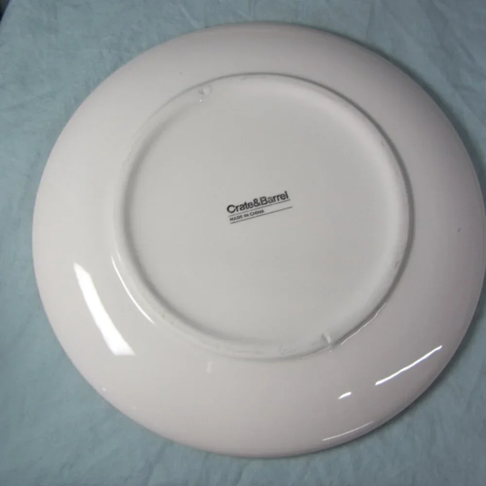 crate & barrel FOUR flower plates (w2453)
